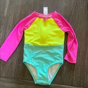 Cat & Jack Pink, Yellow, and Mint Rashguard
